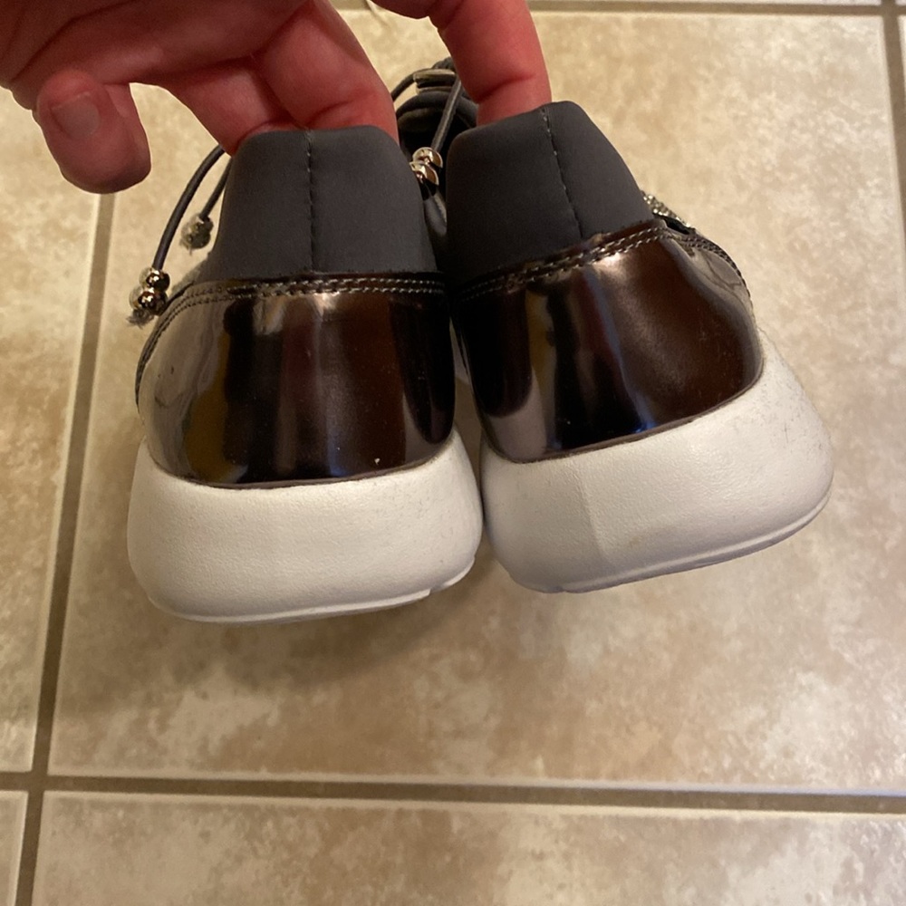 Rhinestone, tennis shoes, drawstring, gray white - Picture 4 of 8